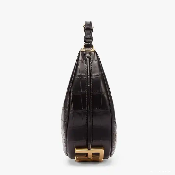 Cheap Bag In Hobo Fendigraphy Fendi Small Leather Crocodile Black 0625
